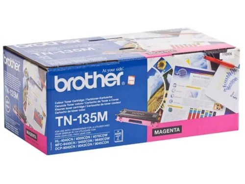 Brother TN-135M. Kleurentoner paginaopbrengst: 4000 pagina’s, Printkleuren: Magenta, Aantal per verpakking: 1 stuk(s), Voor Printer: BROTHER Laser Printer DCP-9040; BROTHER