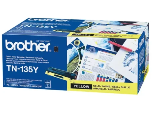 Brother TN-135Y. Kleurentoner paginaopbrengst: 4000 pagina’s, Printkleuren: Geel, Aantal per verpakking: 1 stuk(s), Voor Printer: BROTHER Laser Printer DCP-9040; BROTHER