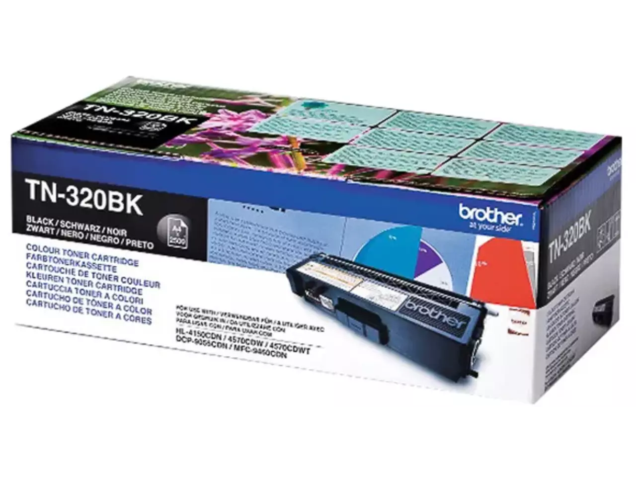 TN320BK BROTHER HL Toner zwart ST 2500 pagina’s Brother TN-320BK. Zwarte toner paginaopbrengst: 2500 pagina’s, Printkleuren: Zwart, Aantal per verpakking: 1 stuk(s), Voor Printer: BROTHER Laser Printer HL