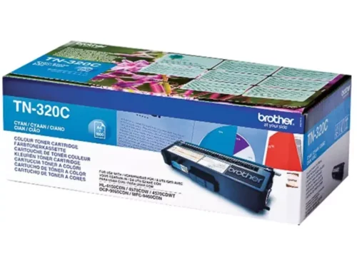 Brother TN-320C. Kleurentoner paginaopbrengst: 1500 pagina’s, Printkleuren: Cyaan, Aantal per verpakking: 1 stuk(s), Voor Printer: BROTHER Laser Printer HL 4140