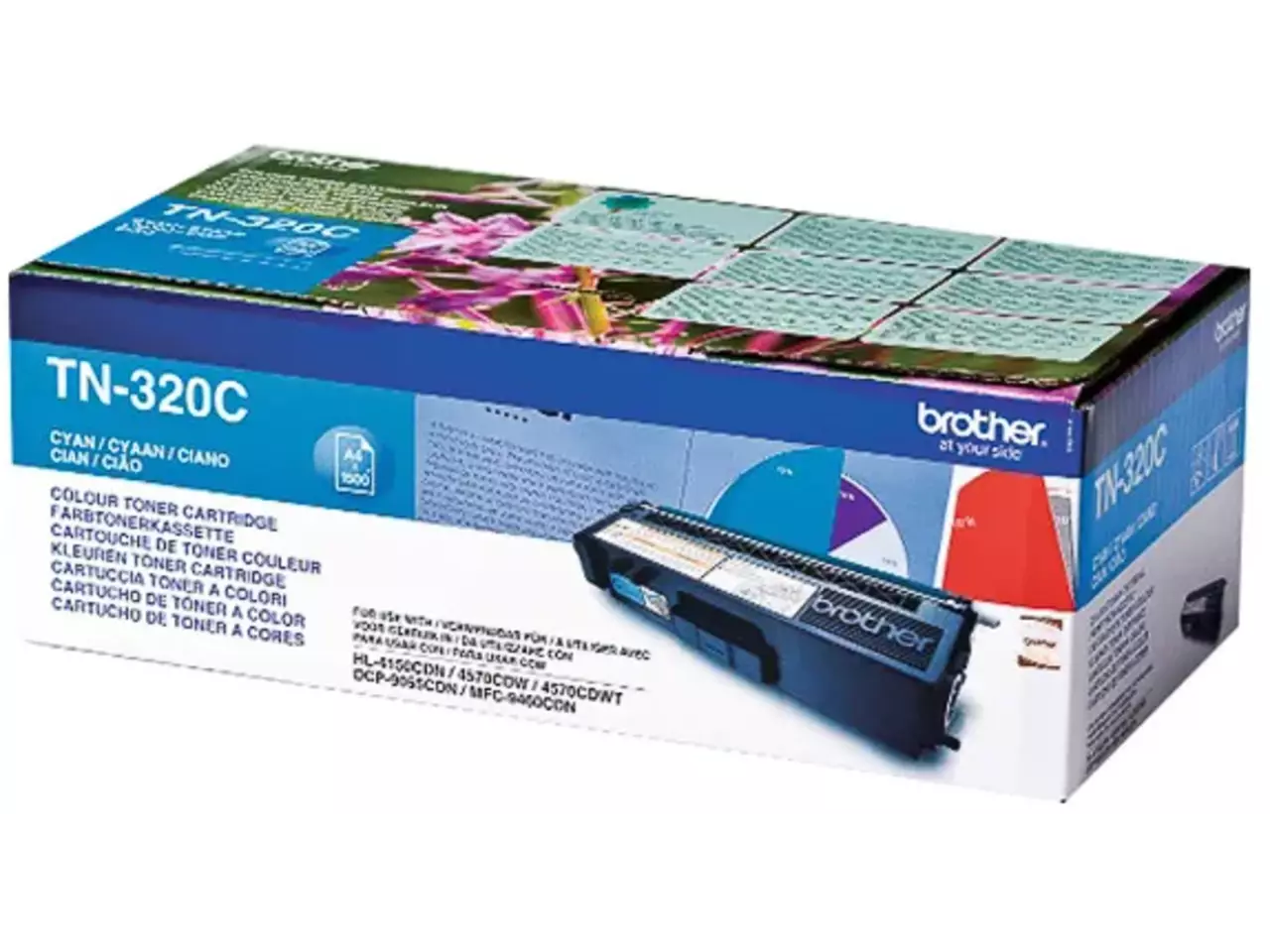 TN320C BROTHER HL Toner cyaan ST 1500 pagina’s Brother TN-320C. Kleurentoner paginaopbrengst: 1500 pagina’s, Printkleuren: Cyaan, Aantal per verpakking: 1 stuk(s), Voor Printer: BROTHER Laser Printer HL 4140