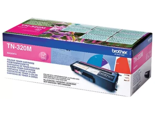 Brother TN-320M. Kleurentoner paginaopbrengst: 1500 pagina’s, Printkleuren: Magenta, Aantal per verpakking: 1 stuk(s), Voor Printer: BROTHER Laser Printer HL 4140