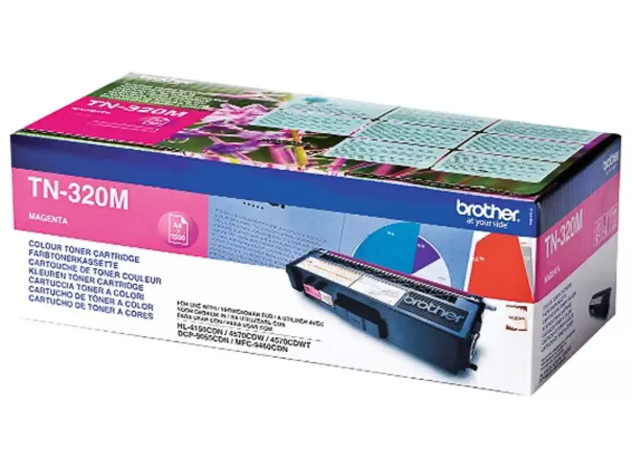 TN320M BROTHER HL Toner magenta ST 1500 pagina’s Brother TN-320M. Kleurentoner paginaopbrengst: 1500 pagina’s, Printkleuren: Magenta, Aantal per verpakking: 1 stuk(s), Voor Printer: BROTHER Laser Printer HL 4140