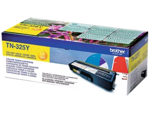 Brother TN-325Y. Kleurentoner paginaopbrengst: 3500 pagina’s, Printkleuren: Geel, Aantal per verpakking: 1 stuk(s), Voor Printer: BROTHER Laser Printer HL 4140
