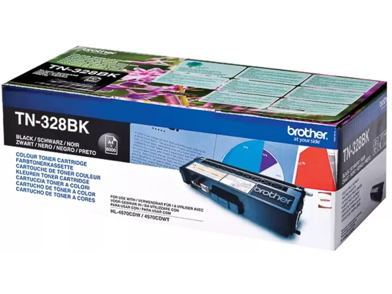 TN328BK BROTHER HL Toner zwart 6000 pagina’s Brother TN-328BK. Zwarte toner paginaopbrengst: 6000 pagina’s, Printkleuren: Zwart, Aantal per verpakking: 1 stuk(s), Voor Printer: BROTHER Laser Printer HL