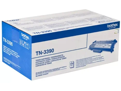 Brother TN-3390. Zwarte toner paginaopbrengst: 12000 pagina’s, Printkleuren: Zwart, Aantal per verpakking: 1 stuk(s), Voor Printer: BROTHER Laser Printer HL