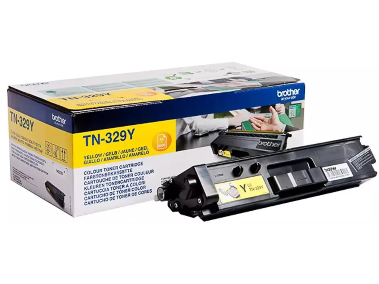 TN329Y BROTHER HL Toner geel 6000 pagina’s Brother TN-329Y. Kleurentoner paginaopbrengst: 6000 pagina’s, Printkleuren: Geel, Aantal per verpakking: 1 stuk(s), Voor Printer: BROTHER Laser Printer HL-L 8350;