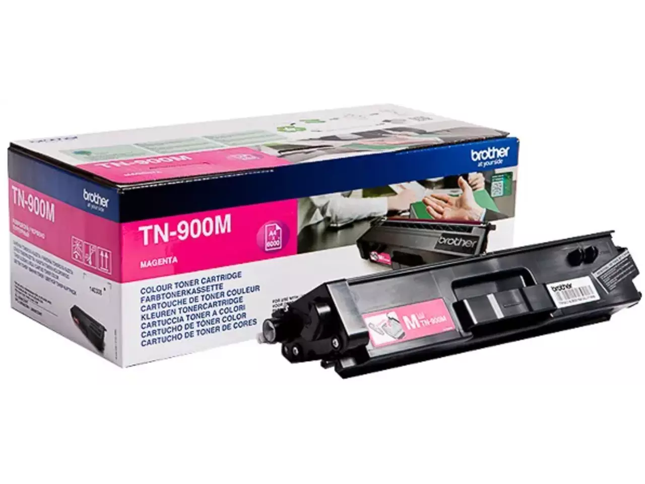 TN900M BROTHER HL Toner magenta 6000 pagina’s Brother TN-900M. Kleurentoner paginaopbrengst: 6000 pagina’s, Printkleuren: Magenta, Aantal per verpakking: 1 stuk(s), Voor Printer: BROTHER Laser Printer HL-L 9200;