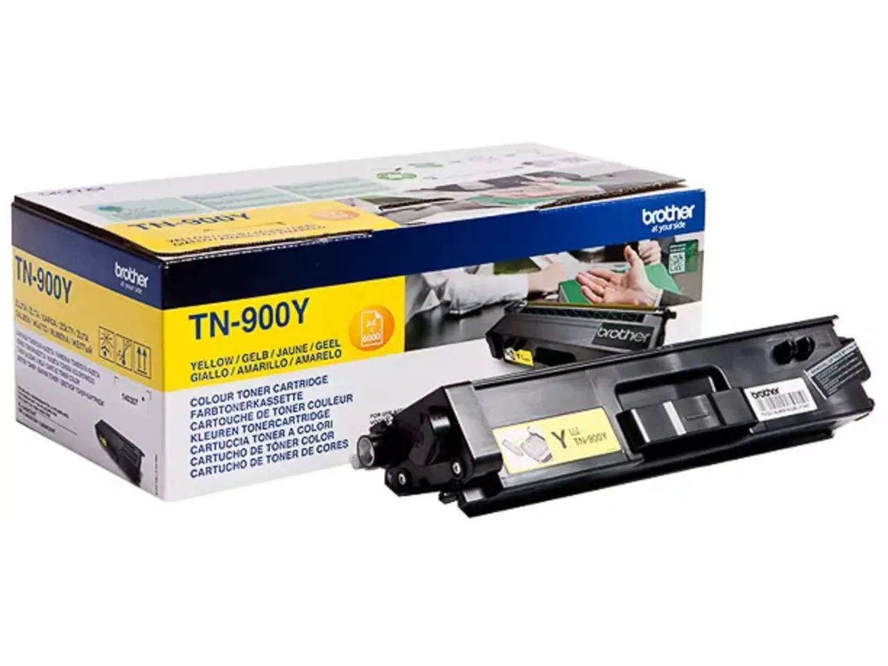 TN900Y BROTHER HL Toner geel 6000 pagina’s Brother TN-900Y. Kleurentoner paginaopbrengst: 6000 pagina’s, Printkleuren: Geel, Aantal per verpakking: 1 stuk(s), Voor Printer: BROTHER Laser Printer HL-L 9200;