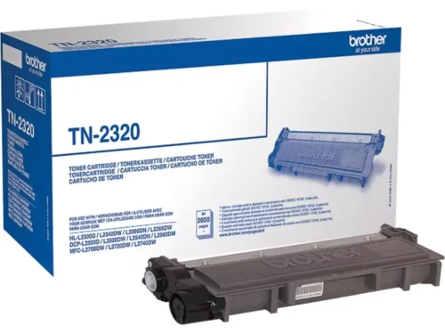 Brother TN-2320. Zwarte toner paginaopbrengst: 2600 pagina’s, Printkleuren: Zwart, Aantal per verpakking: 1 stuk(s), Voor Printer: BROTHER Laser Printer HL-L