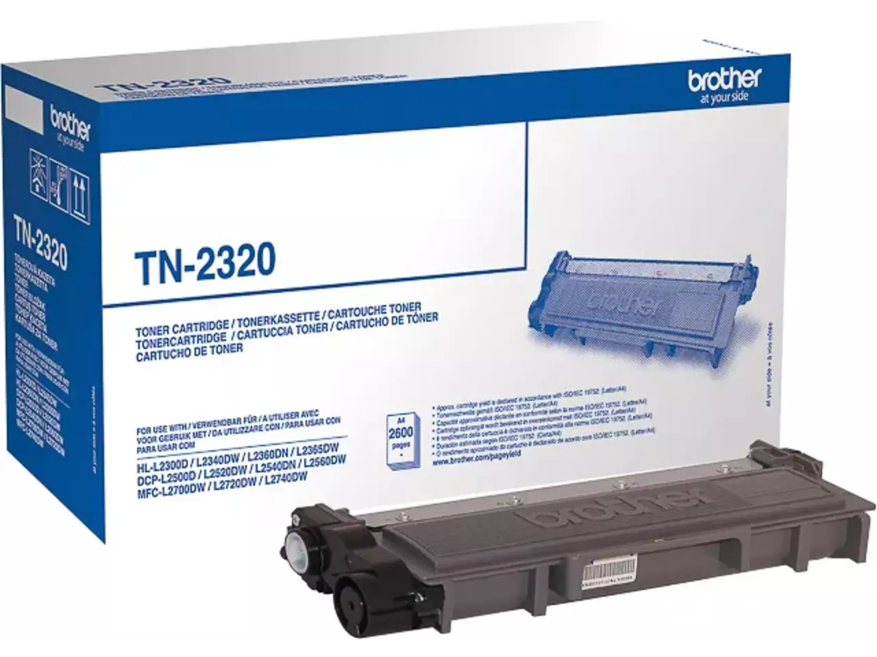 TN2320 BROTHER DCP Toner zwart HC 2600 pagina’s Brother TN-2320. Zwarte toner paginaopbrengst: 2600 pagina’s, Printkleuren: Zwart, Aantal per verpakking: 1 stuk(s), Voor Printer: BROTHER Laser Printer HL-L