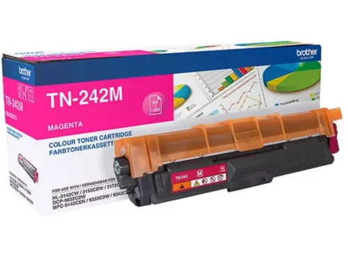 Brother TN-242M. Kleurentoner paginaopbrengst: 1400 pagina’s, Printkleuren: Magenta, Aantal per verpakking: 1 stuk(s), Voor Printer: BROTHER Laser Printer HL 3142;