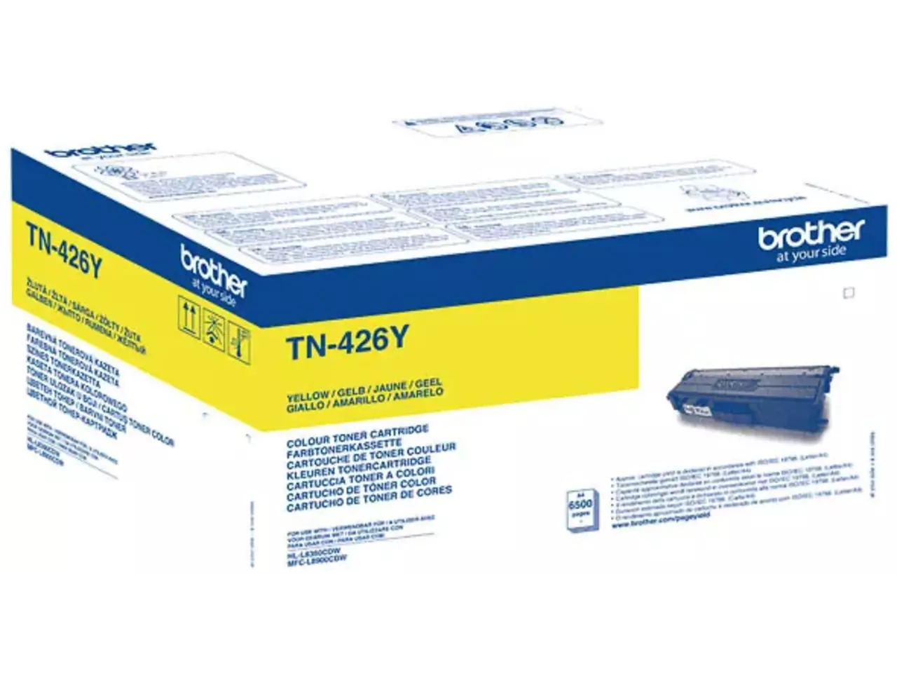 TN426Y BROTHER HL Toner geel EHC 6500 pagina’s Brother TN-426Y. Kleurentoner paginaopbrengst: 6500 pagina’s, Printkleuren: Geel, Aantal per verpakking: 1 stuk(s), Voor Printer: BROTHER Laser Printer HL-L 8360;