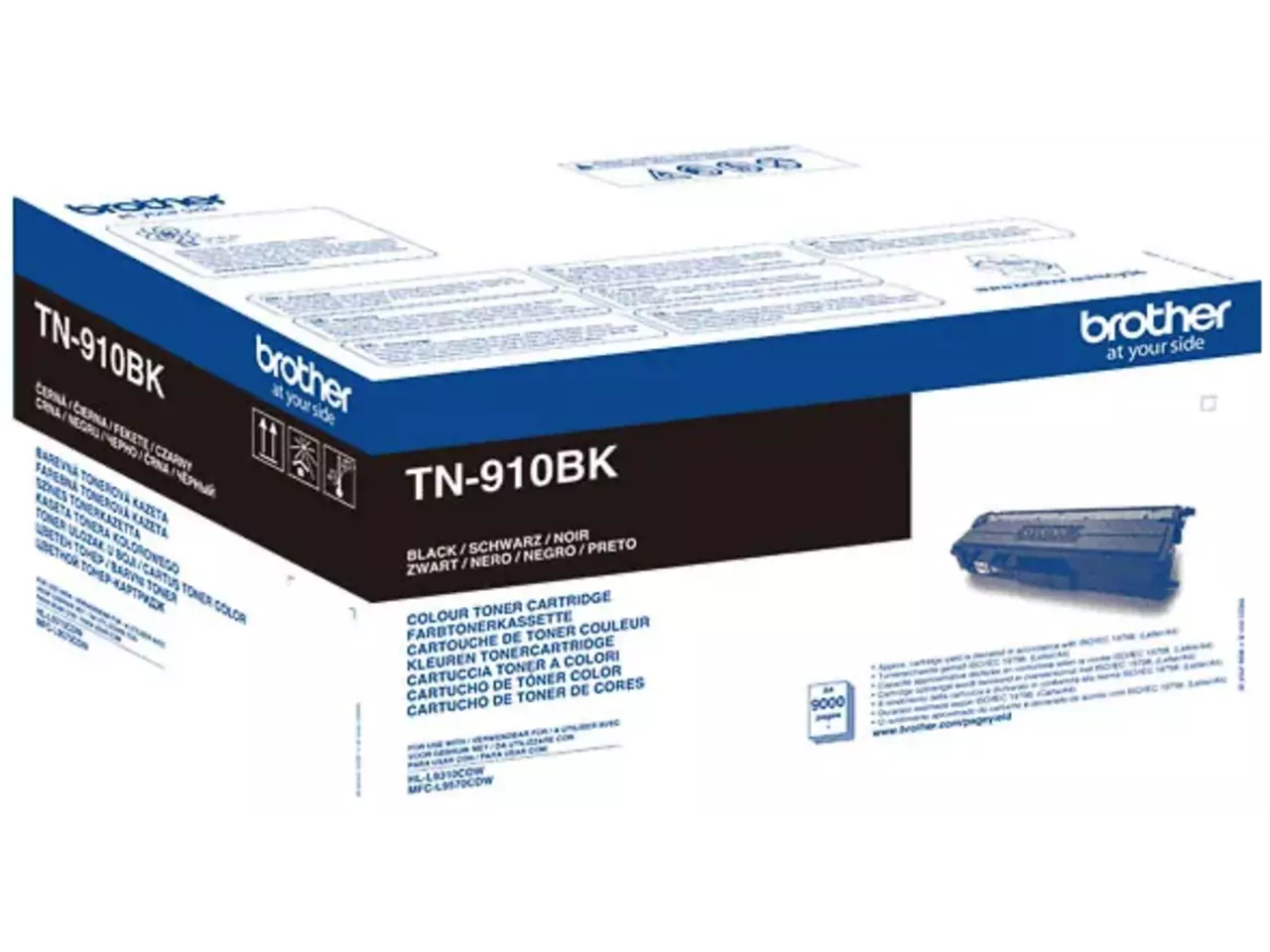 TN910BK BROTHER HL Toner zwart 9000 pagina’s Brother TN-910BK. Zwarte toner paginaopbrengst: 9000 pagina’s, Printkleuren: Zwart, Aantal per verpakking: 1 stuk(s), Voor Printer: BROTHER Laser Printer HL-L