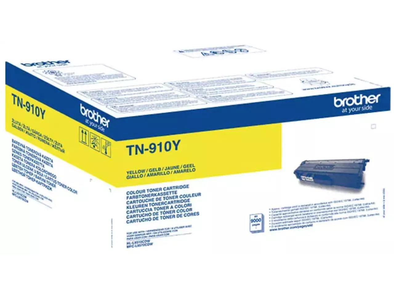 TN910Y BROTHER HL Toner geel 9000 pagina’s Brother TN-910Y. Kleurentoner paginaopbrengst: 9000 pagina’s, Printkleuren: Geel, Aantal per verpakking: 1 stuk(s), Voor Printer: BROTHER Laser Printer HL-L 9310;