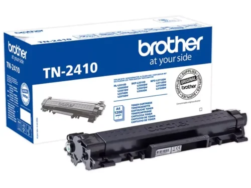 Brother TN-2410. Zwarte toner paginaopbrengst: 1200 pagina’s, Printkleuren: Zwart, Aantal per verpakking: 1 stuk(s), Voor Printer: BROTHER Laser Printer HL-L