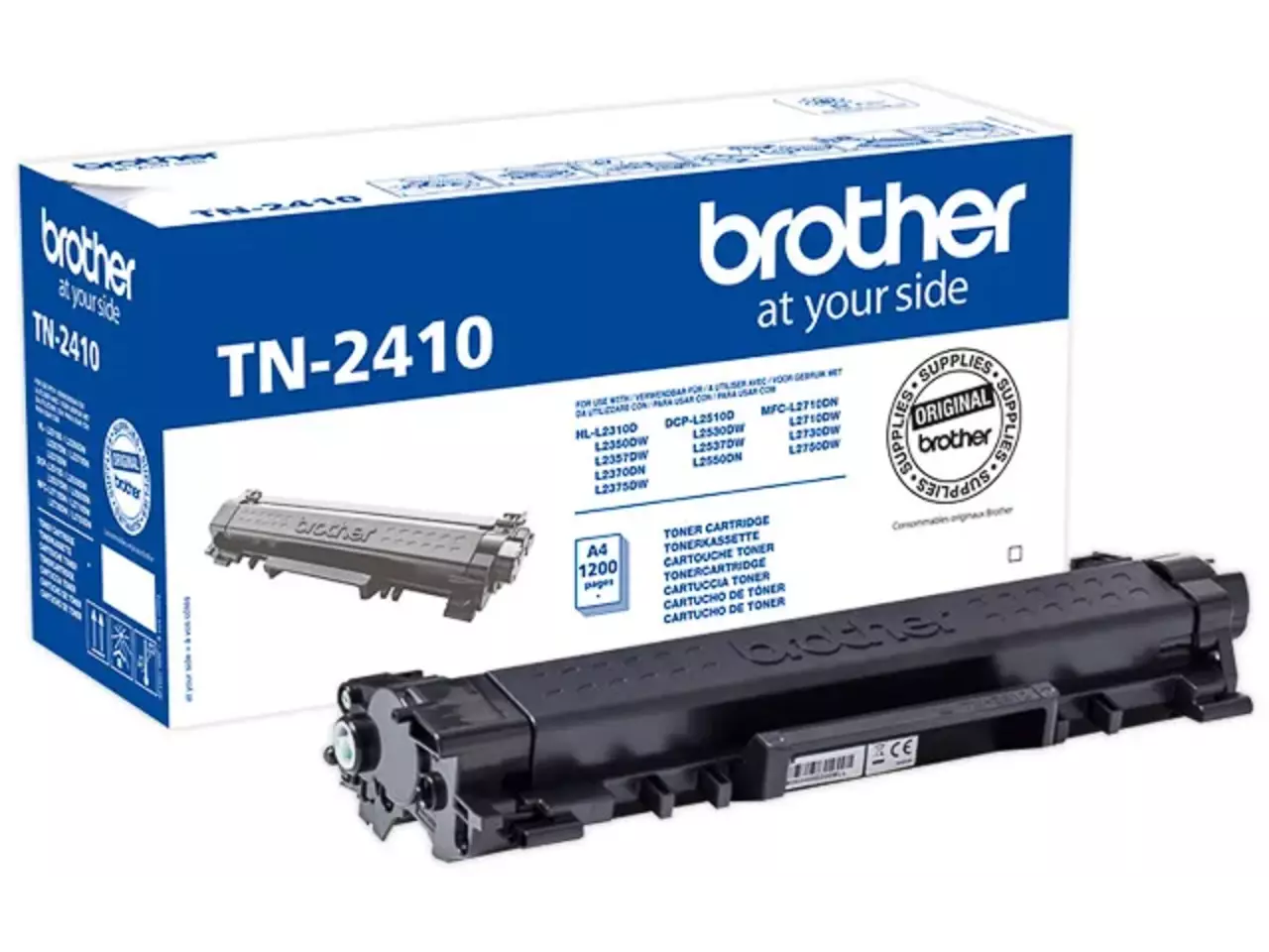 TN2410 BROTHER HL Toner zwart ST 1200 pagina’s Brother TN-2410. Zwarte toner paginaopbrengst: 1200 pagina’s, Printkleuren: Zwart, Aantal per verpakking: 1 stuk(s), Voor Printer: BROTHER Laser Printer HL-L