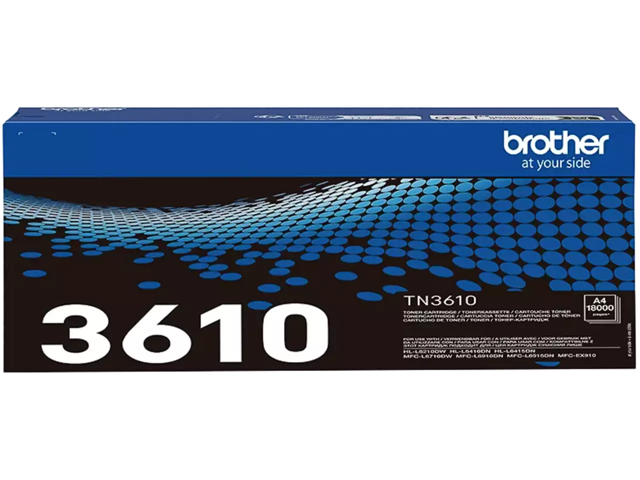 TN3610 BROTHER HL/MFC Toner zwart 18.000 pagina’s Brother TN-3610. Zwarte toner paginaopbrengst: 18000 pagina’s, Printkleuren: Zwart, Aantal per verpakking: 1 stuk(s), Voor Printer: BROTHER Multi-Function MFC-L 6710;