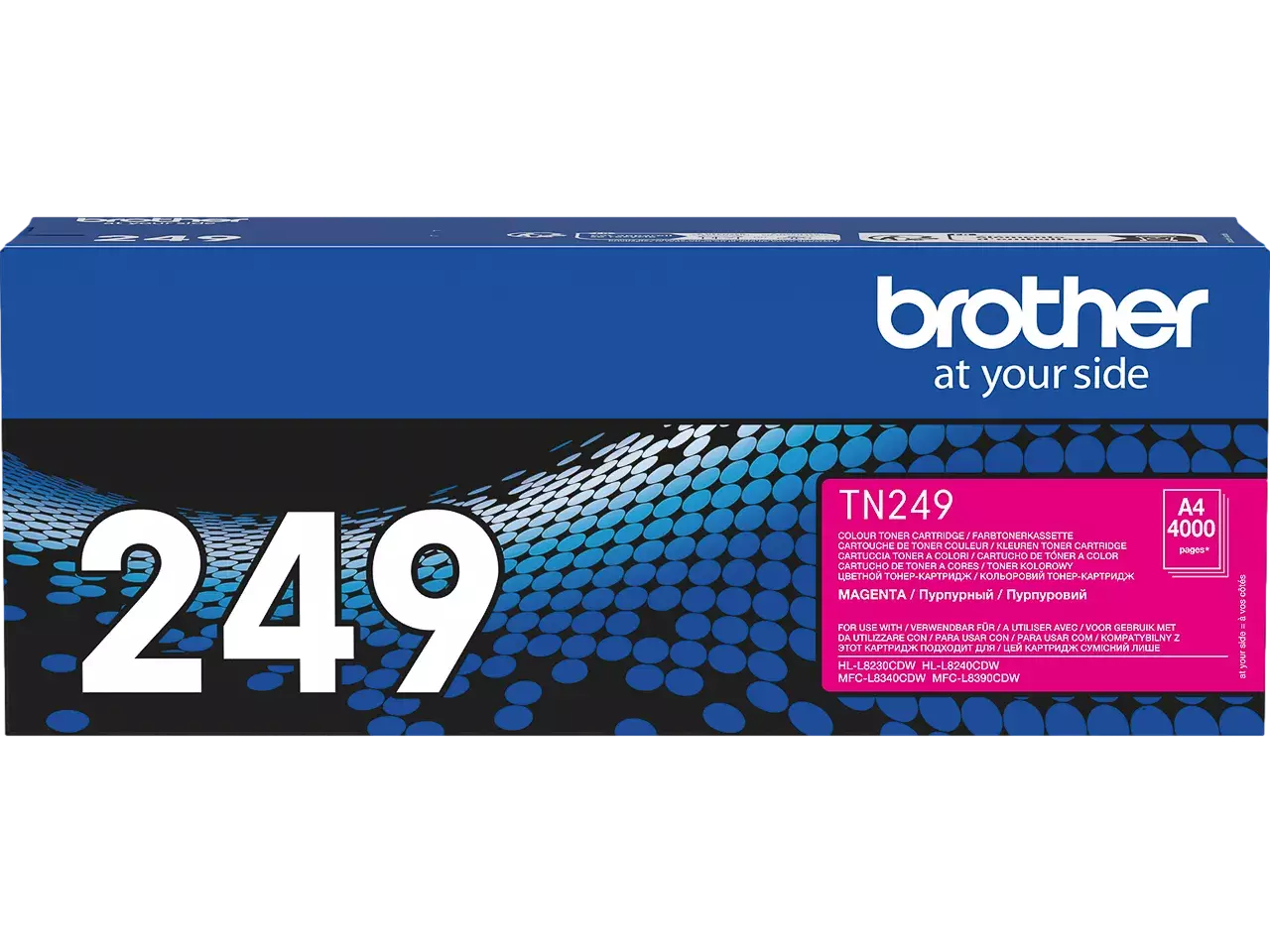 TN249M BROTHER MFC Toner magenta ST 4000 pagina’s Brother TN-249M. Kleurentoner paginaopbrengst: 4000 pagina’s, Printkleuren: Magenta, Aantal per verpakking: 1 stuk(s), Voor Printer: BROTHER Laser Printer HL-L 8230;
