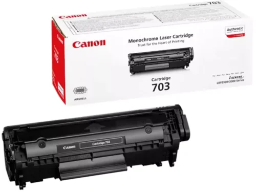 Canon Toner CRG703 Black. Zwarte toner paginaopbrengst: 2000 pagina’s, Printkleuren: Zwart, Aantal per verpakking: 3 stuk(s), Voor Printer: CANON Laser