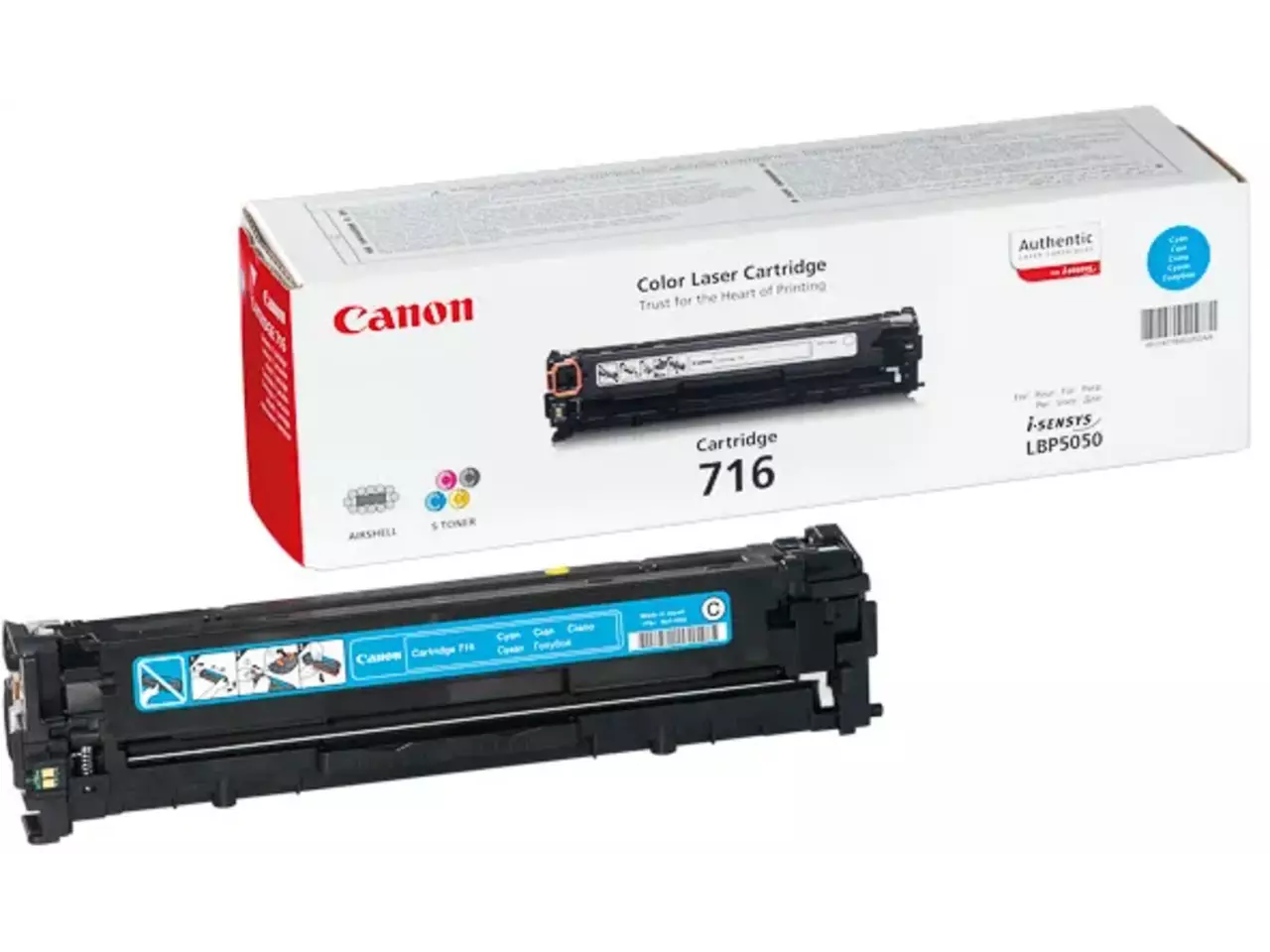 1979B002 CANON 716C LBP Cartridge cyaan 1500pagina’s Canon 716 Cyan. Kleurentoner paginaopbrengst: 1500 pagina’s, Printkleuren: Cyaan, Aantal per verpakking: 1 stuk(s), Voor Printer: CANON Laser Printer I-SENSYS