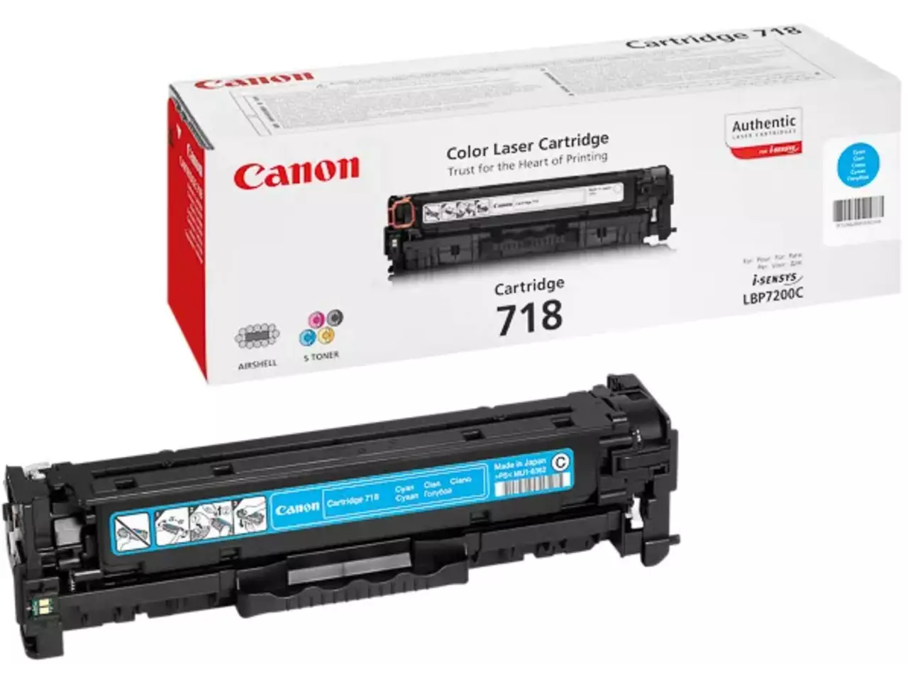 2661B002 CANON 718C LBP Cartridge cyaan 2900pagina’s Canon CRG-718 C. Kleurentoner paginaopbrengst: 2900 pagina’s, Printkleuren: Cyaan, Aantal per verpakking: 1 stuk(s), Voor Printer: CANON Laser Printer I-SENSYS