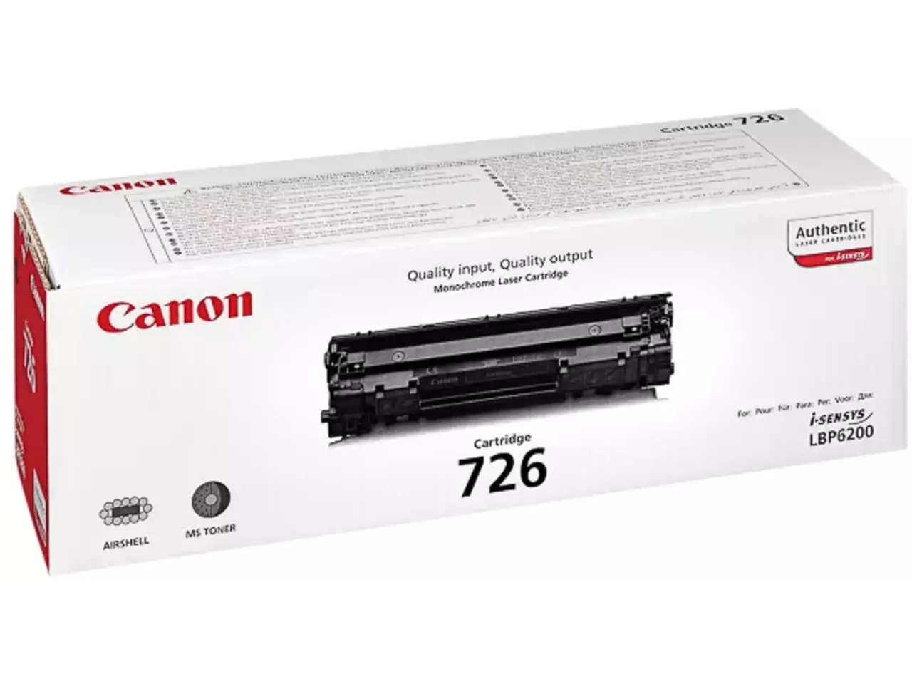 120008440139.webp 3483B002 CANON 726BK LBP Cartridge zwart 2100pagina's - Afbeelding 1