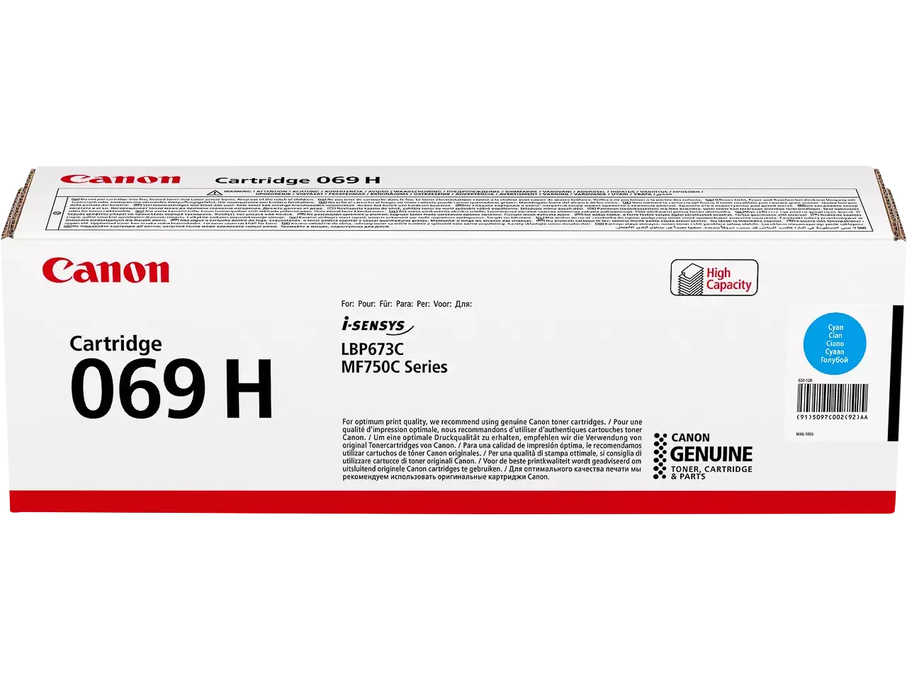 120008440311.webp 5097C002 CANON 069HC LBP Cartridge cyaan HC 5500pagina's - Afbeelding 1