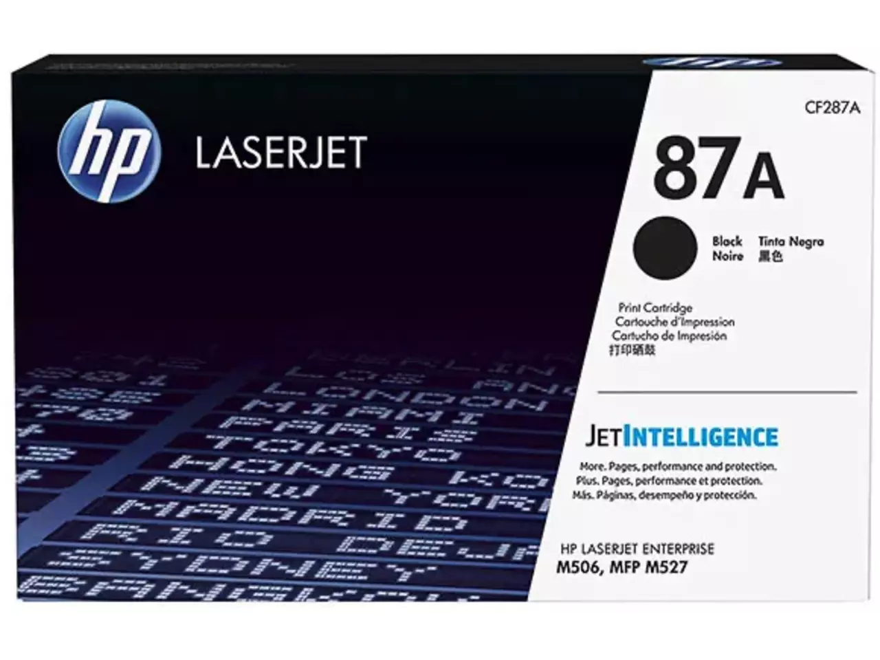 HP 87A originele zwarte LaserJet tonercartridge CF287A De HP 87A originele zwarte LaserJet tonercartridge levert scherpe, betrouwbare afdrukken en gaat tot 8.550 pagina’s mee. Ideaal voor diverse