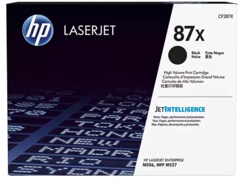 De HP 87X originele high-capacity zwarte LaserJet tonercartridge levert tot 18.000 pagina’s aan scherpe, zwarte afdrukken en is ideaal voor
