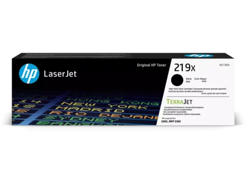 De HP 219X originele high-capacity zwarte LaserJet-tonercartridge levert scherpe, betrouwbare afdrukken met een hoge opbrengst tot 3200 pagina’s. Deze zwarte