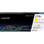 De HP 219X originele high-capacity gele LaserJet-tonercartridge levert scherpe, levendige afdrukken met een hoge opbrengst tot 2500 pagina’s. Deze gele