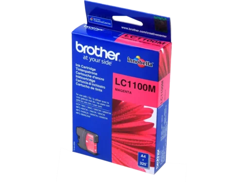 Brother LC1100M. Type kleureninkt: Inkt op pigmentbasis, Type aanbod: Enkele verpakking, Paginaopbrengst gekleurde inkt: 325 pagina’s, Printkleuren: Magenta, Aantal per