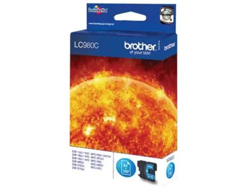 Brother LC980C. Type aanbod: Enkele verpakking, Paginaopbrengst gekleurde inkt: 260 pagina’s, Printkleuren: Cyaan, Aantal per verpakking: 1 stuk(s), Voor Printer:
