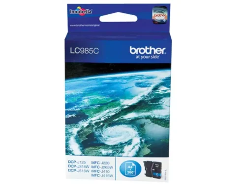 Brother LC985C. Type aanbod: Enkele verpakking, Paginaopbrengst gekleurde inkt: 260 pagina’s, Printkleuren: Cyaan, Aantal per verpakking: 1 stuk(s), Voor Printer: