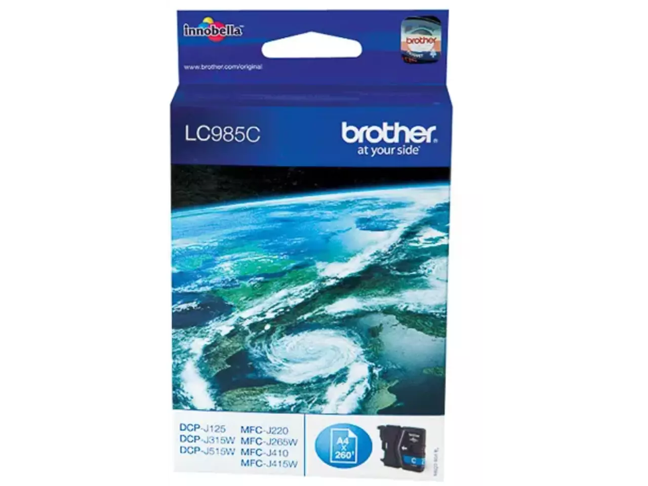 LC985C BROTHER DCP Inkt cyaan 260 pagina’s Brother LC985C. Type aanbod: Enkele verpakking, Paginaopbrengst gekleurde inkt: 260 pagina’s, Printkleuren: Cyaan, Aantal per verpakking: 1 stuk(s), Voor Printer: