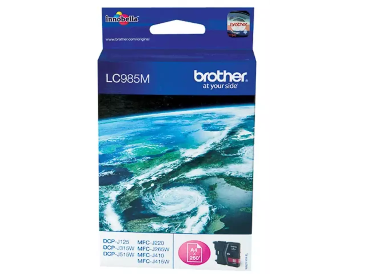LC985M BROTHER DCP Inkt magenta 260 pagina’s Brother LC985M. Type kleureninkt: Inkt op pigmentbasis, Type aanbod: Enkele verpakking, Paginaopbrengst gekleurde inkt: 260 pagina’s, Printkleuren: Magenta, Aantal per