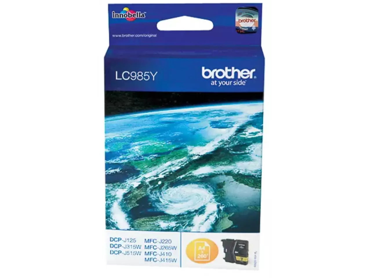 LC985Y BROTHER DCP Inkt geel 260pagina’s Brother LC985Y. Type kleureninkt: Inkt op pigmentbasis, Type aanbod: Enkele verpakking, Paginaopbrengst gekleurde inkt: 260 pagina’s, Printkleuren: Geel, Aantal per