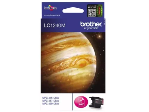 Brother LC1240M. Type kleureninkt: Inkt op pigmentbasis, Type aanbod: Enkele verpakking, Paginaopbrengst gekleurde inkt: 600 pagina’s, Printkleuren: Magenta, Aantal per