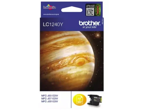 Brother LC-1240Y. Type kleureninkt: Inkt op pigmentbasis, Printkleuren: Geel, Aantal per verpakking: 1 stuk(s), Voor Printer: BROTHER Multi-Function DCP-J 525;