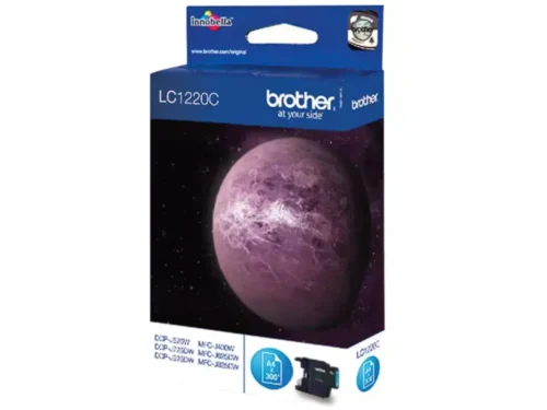 Brother LC1220C. Type aanbod: Enkele verpakking, Paginaopbrengst gekleurde inkt: 300 pagina’s, Printkleuren: Cyaan, Aantal per verpakking: 1 stuk(s), Voor Printer: