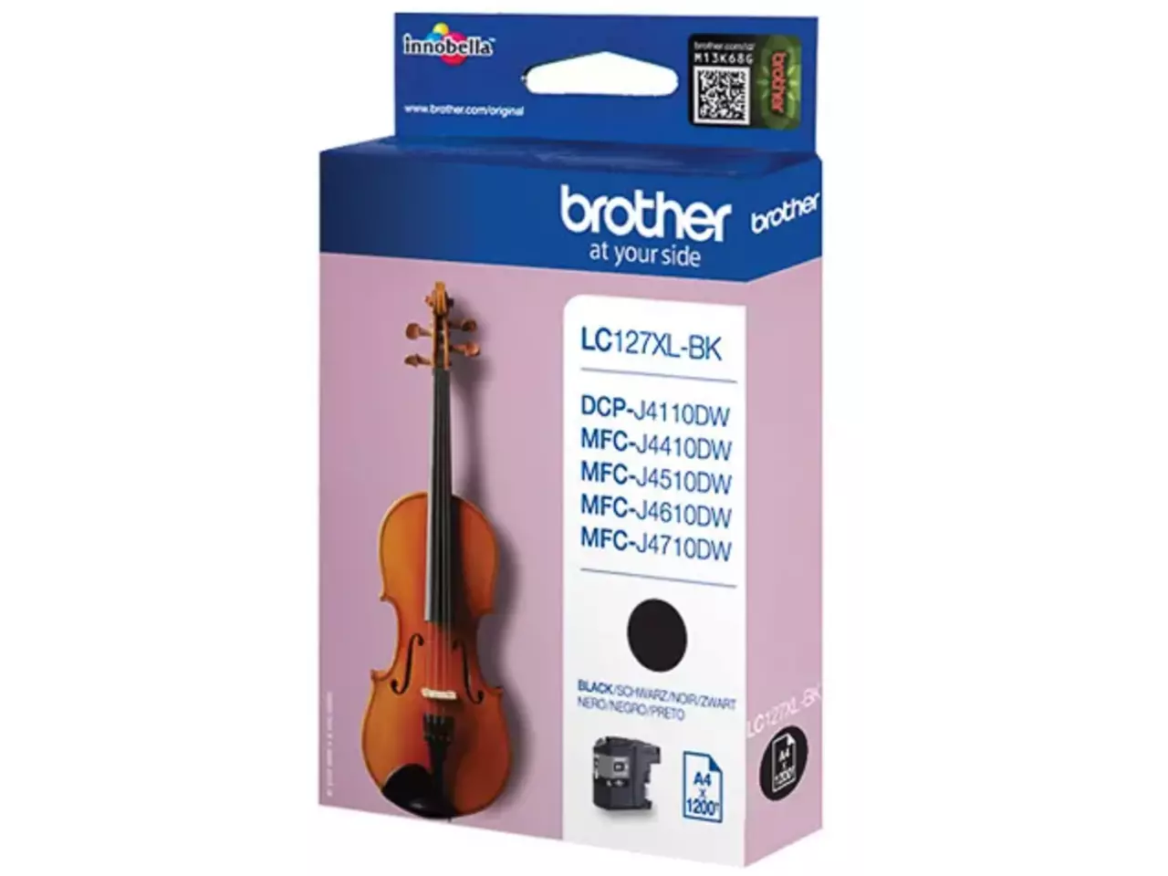 LC127XLBK BROTHER MFC Inkt zwart HC 1200 pagina’s Brother LC-127XLBK Inktcartridge zwart. Inkjet Cartridge Type: Extra (Super) hoog rendement, Type zwarte inkt: Inkt op pigmentbasis, Type aanbod: Enkele