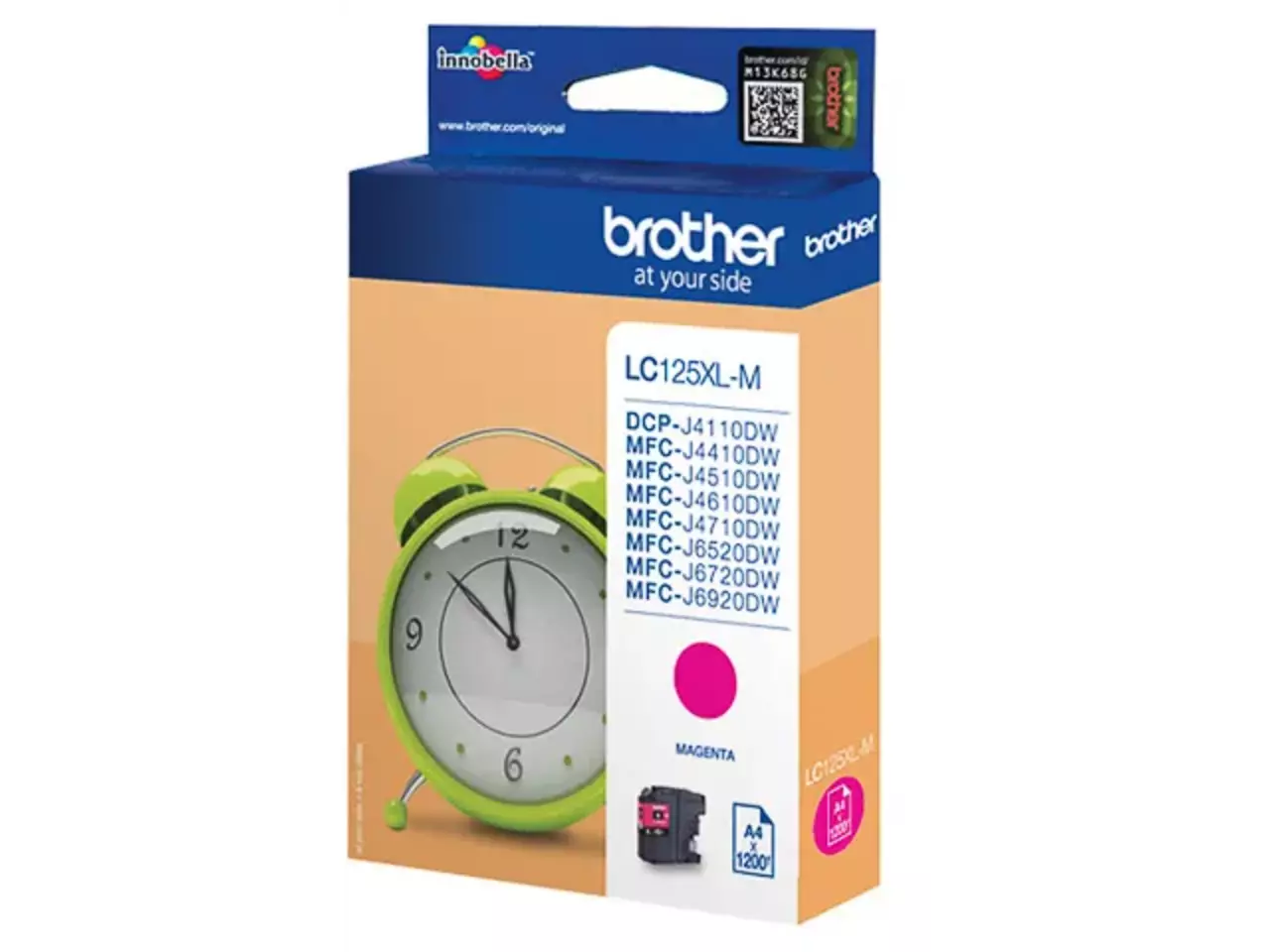 LC125XLM BROTHER MFC Inkt magenta HC 1200pagina’s Brother LC125XLM. Type kleureninkt: Inkt op pigmentbasis, Inkjet Cartridge Type: Extra (Super) hoog rendement, Type aanbod: Enkele verpakking, Paginaopbrengst gekleurde