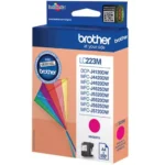 Brother LC223M. Type kleureninkt: Inkt op pigmentbasis, Type aanbod: Enkele verpakking, Paginaopbrengst gekleurde inkt: 550 pagina’s, Printkleuren: Magenta, Aantal per