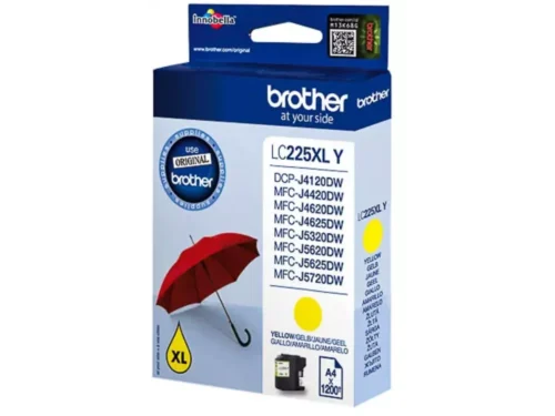 Brother LC225XLY. Type kleureninkt: Inkt op pigmentbasis, Inkjet Cartridge Type: Hoog (XL) rendement, Type aanbod: Enkele verpakking, Paginaopbrengst gekleurde inkt: