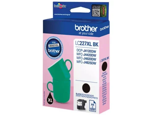 Brother LC227XLBK. Type zwarte inkt: Inkt op pigmentbasis, Type aanbod: Enkele verpakking, Printkleuren: Zwart, Aantal per verpakking: 1 stuk(s), Paginaopbrengst