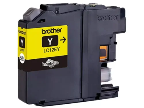 Brother LC12EY. Type kleureninkt: Inkt op pigmentbasis, Type aanbod: Enkele verpakking, Paginaopbrengst gekleurde inkt: 1200 pagina’s, Printkleuren: Geel, Aantal per