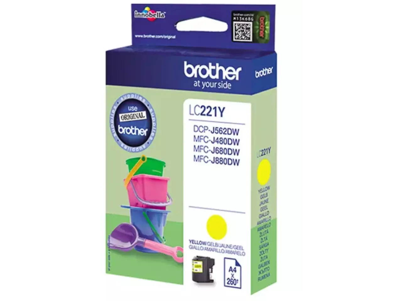 170005440173.webp LC221Y BROTHER MFC Inkt geel 260pagina's - Afbeelding 1