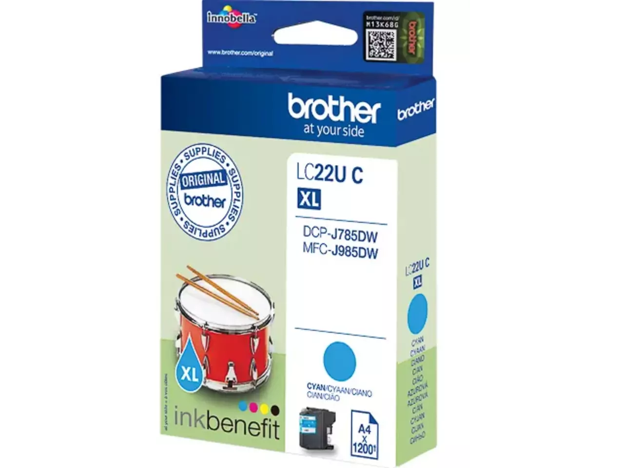 170005440176.webp LC22UC BROTHER MFC Inkt cyaan 1200 pagina's - Afbeelding 1