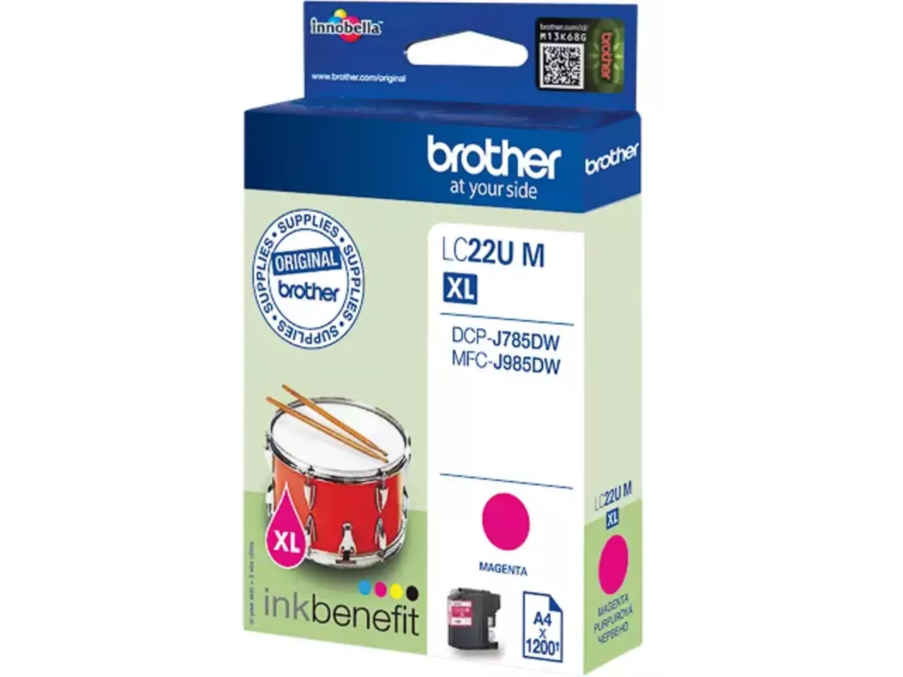 170005440177.webp LC22UM BROTHER MFC Inkt magenta 1200 pagina's - Afbeelding 1